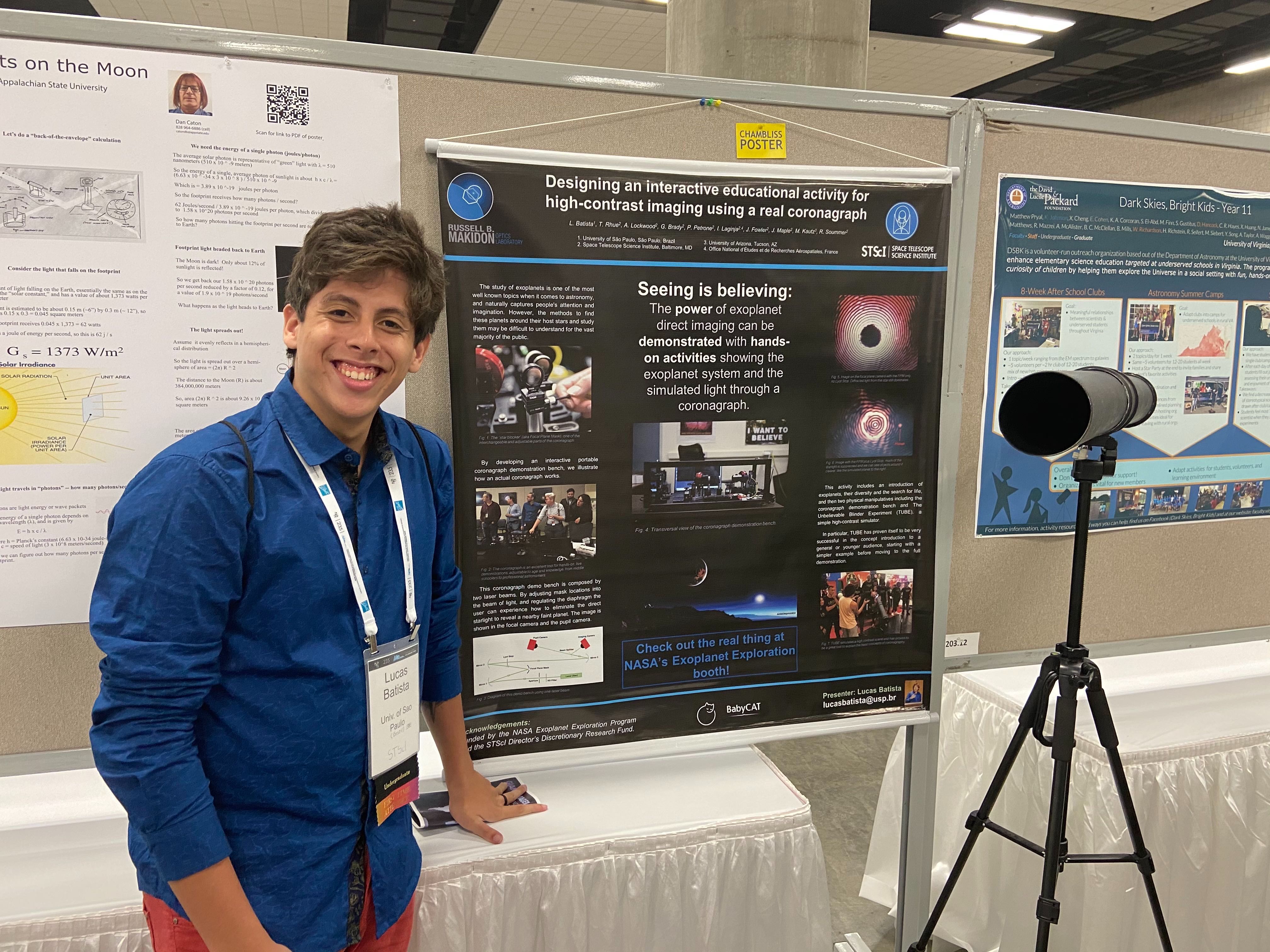 Lucas with his AAS poster